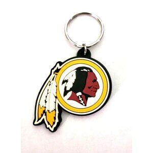 Washington Redskins 3-D Football Team Logo Keychain Key Ring PVC Rubber NFL New
